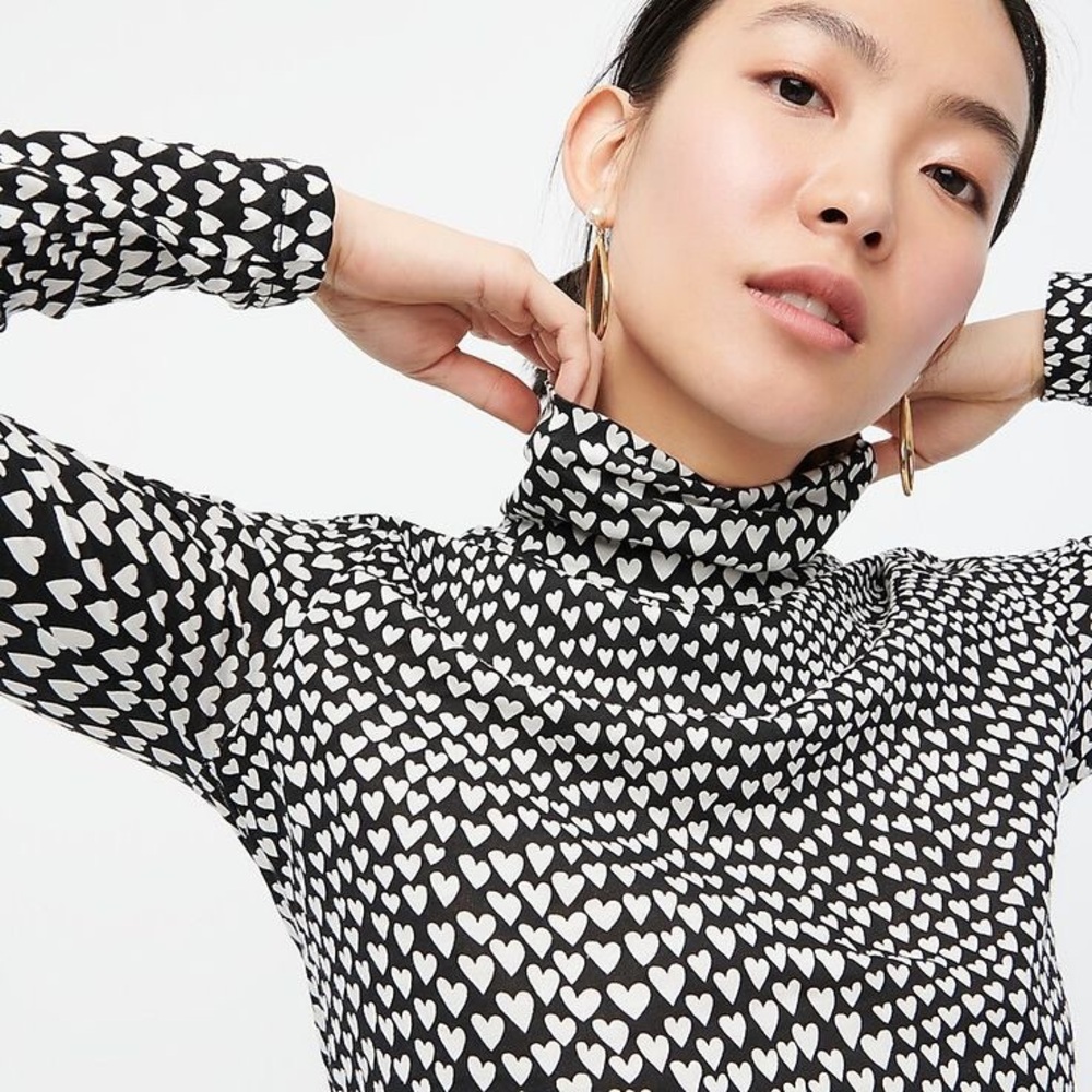 J.Crew heart tissue tee turtleneck
